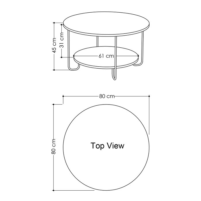 Hanah Home Corro Mesa de Centro Blanca de 2 Niveles